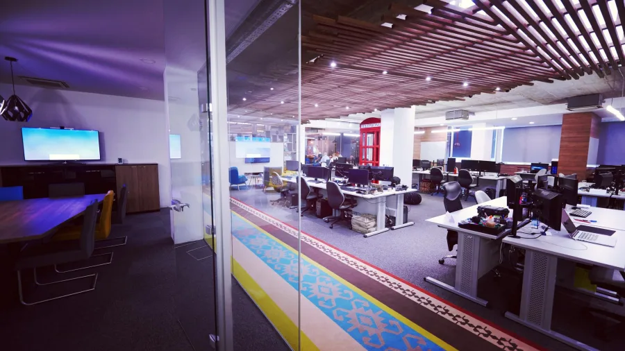 Modern technology office workspace